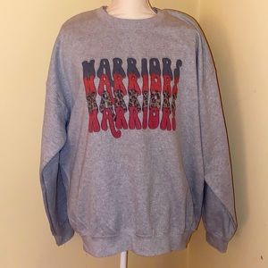Warriors leopard detail graphic print Sweatshirt size X Large in Heather Grey